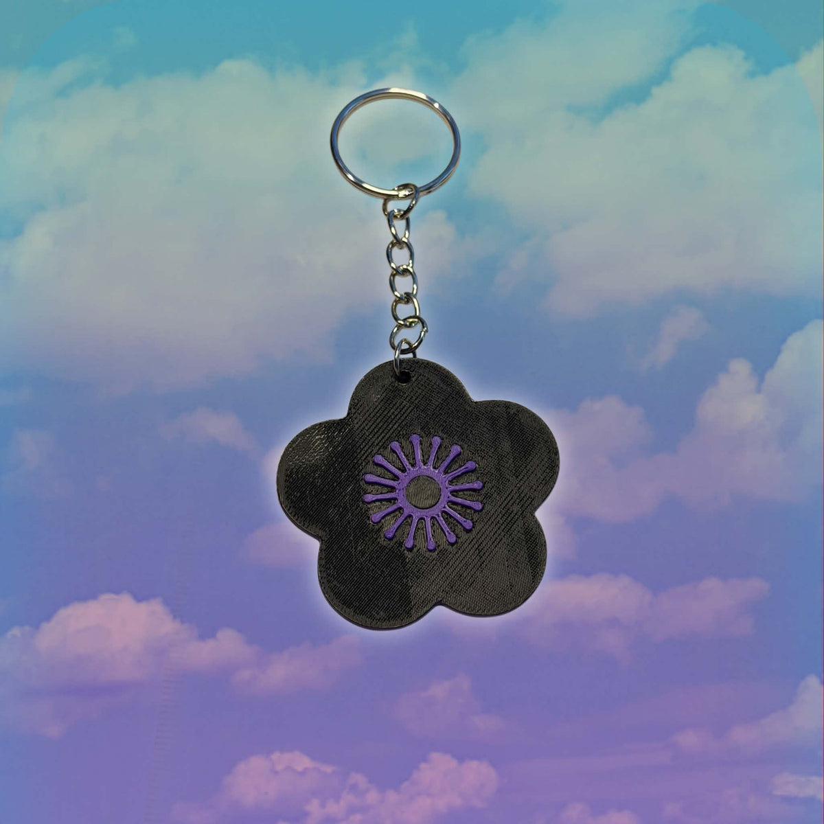 Scalloped Sakura Flower Petal Keychain