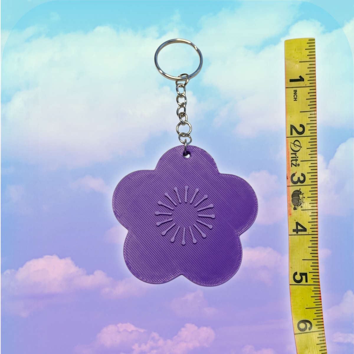 Scalloped Sakura Flower Petal Keychain