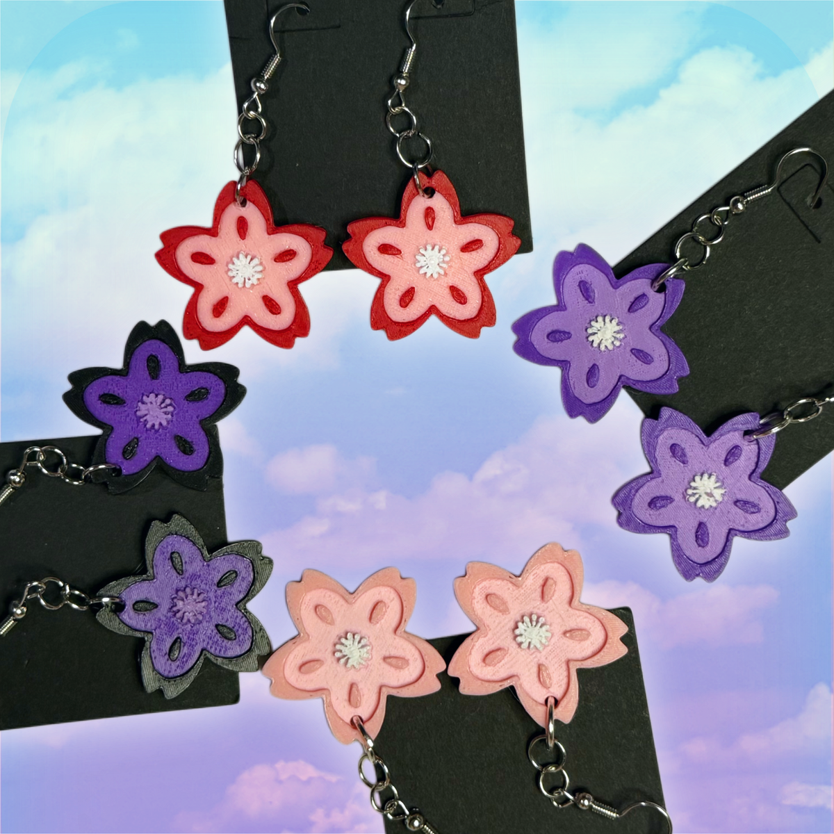 Charming Sakura Flower Petal Earrings