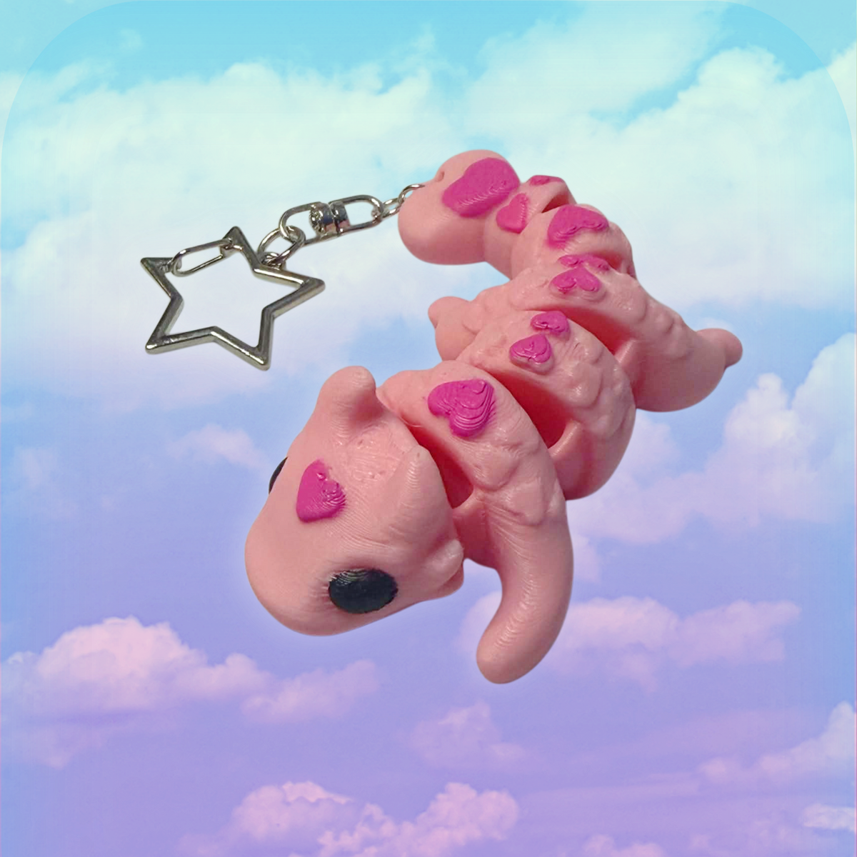 Pastel Pink Chibi Dragon Keychain
