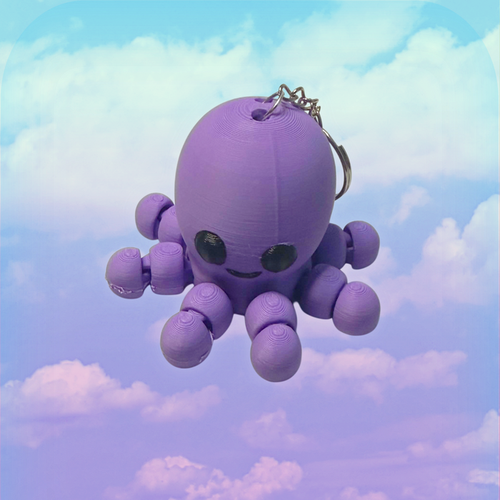Purple Octopus Fidget Toy Keychain