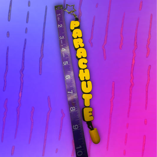 "Parachute"-Inspired Jumbo Bubble Letter Keychain