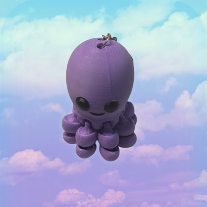 Purple Octopus Fidget Toy Keychain