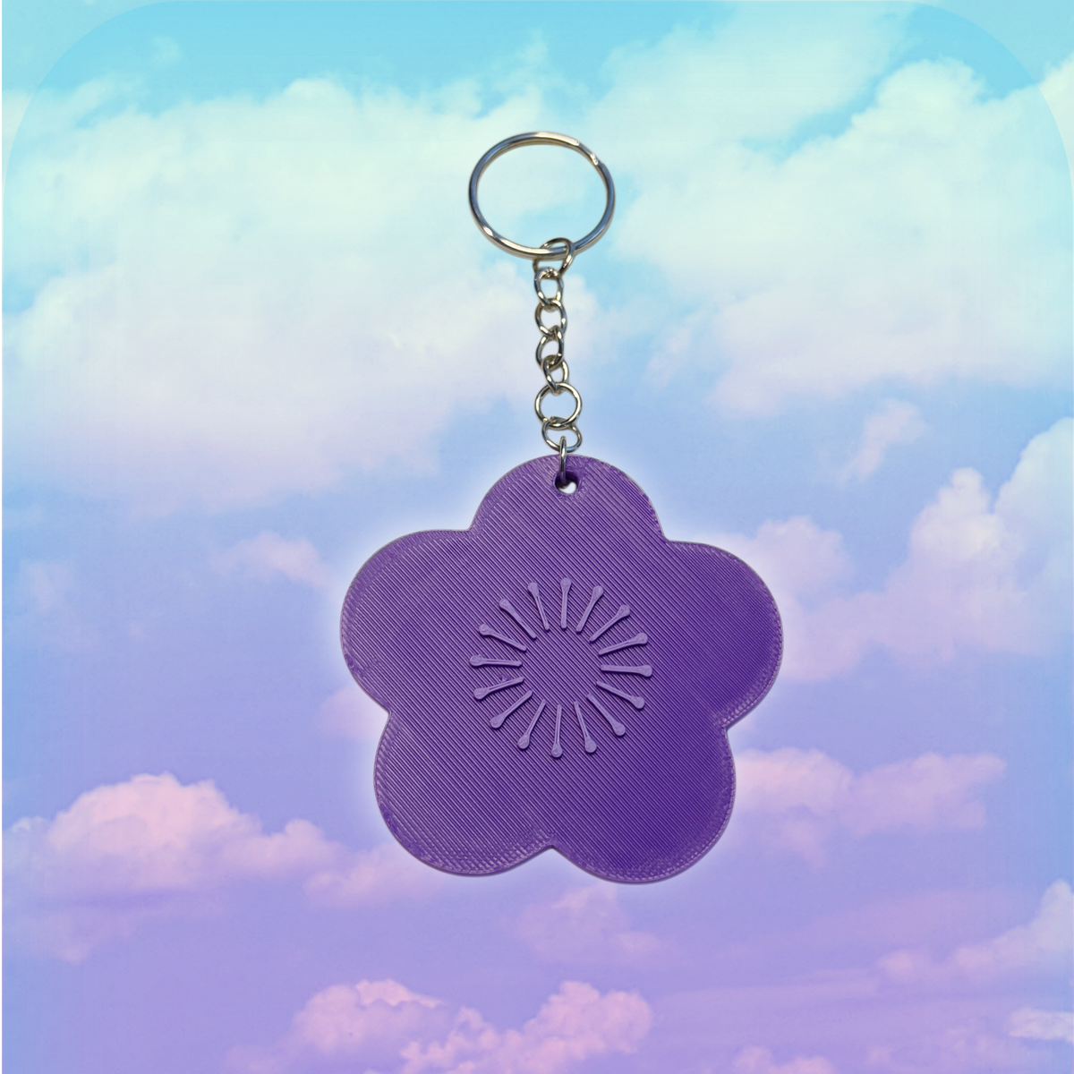 Scalloped Sakura Flower Petal Keychain