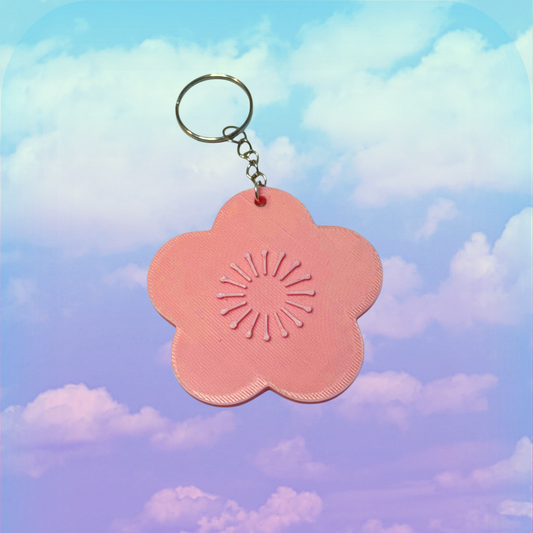 Pastel Pink Sakura Flower Keychain, Large