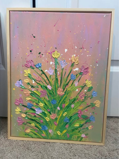 Set of two Framed 12 x 16 Texture Paste Paintings