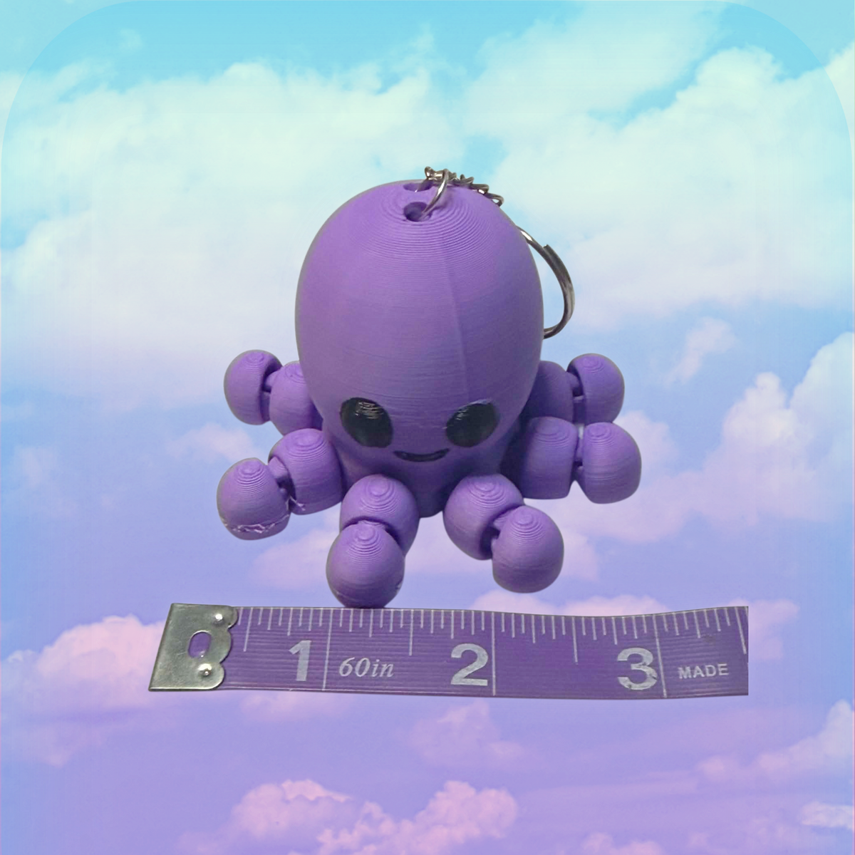 Purple Octopus Fidget Toy Keychain