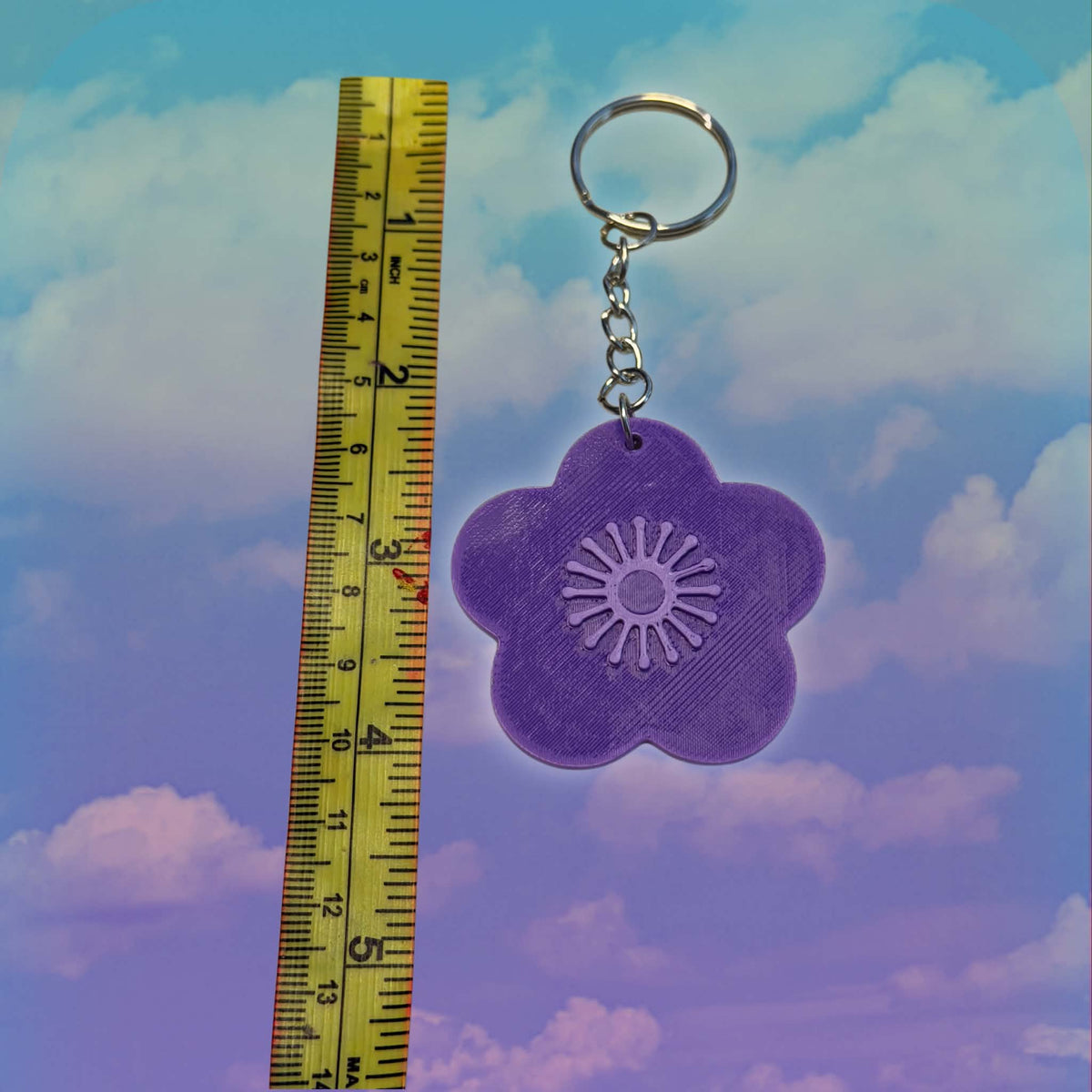 Scalloped Sakura Flower Petal Keychain