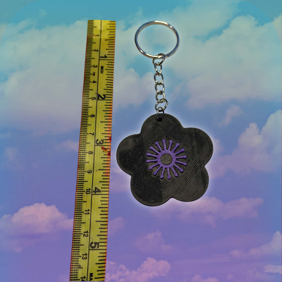 Scalloped Sakura Flower Petal Keychain